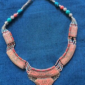 Artisan Coral and Turquoise Necklace